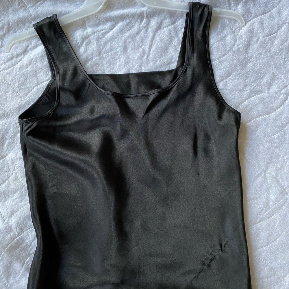 VINTAGE BLCK SATIN TOP